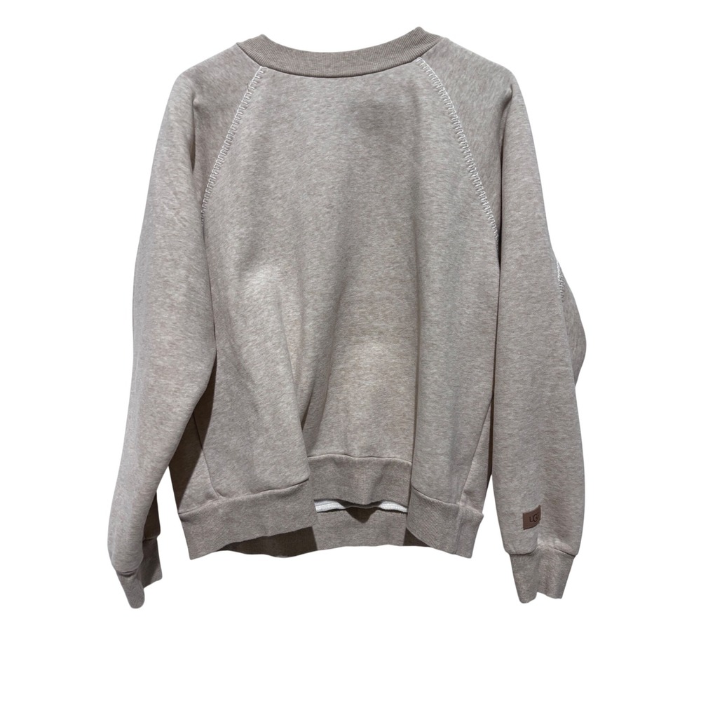 UGG Mens sz M Tan Oatmeal Heather Whipstitch Raglan Crewneck Sweatshirt lounge